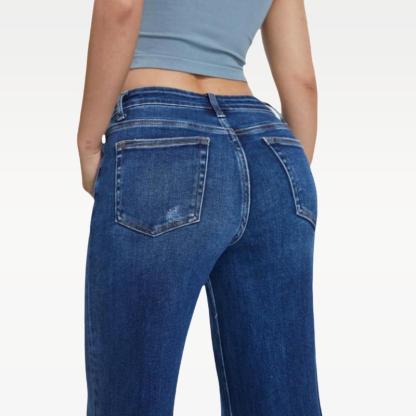 ⏰LAST DAY HALF PRICE💥High Rise Vintage Wash Tummy Control Top Straight Leg Jeans
