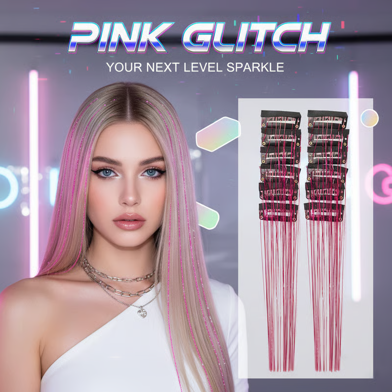 🏆Flash 49%⚡ 50K+ SOLD! Almost Gone -✨Clip-in Tinsel Hair Extensions（A set of 12 pieces）