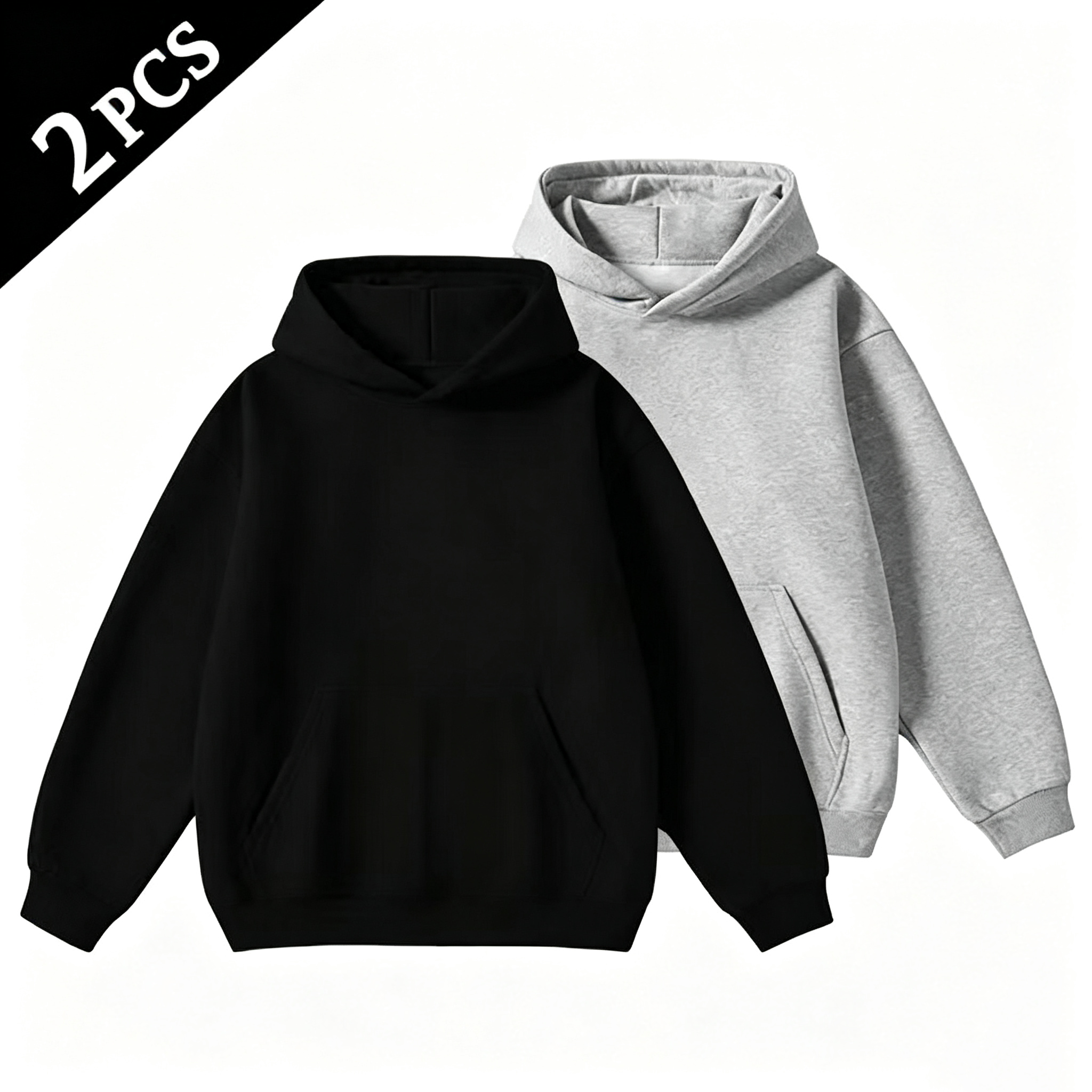 2-Pack Cotton Blend Hoodie – Soft Breathable Regular Fit