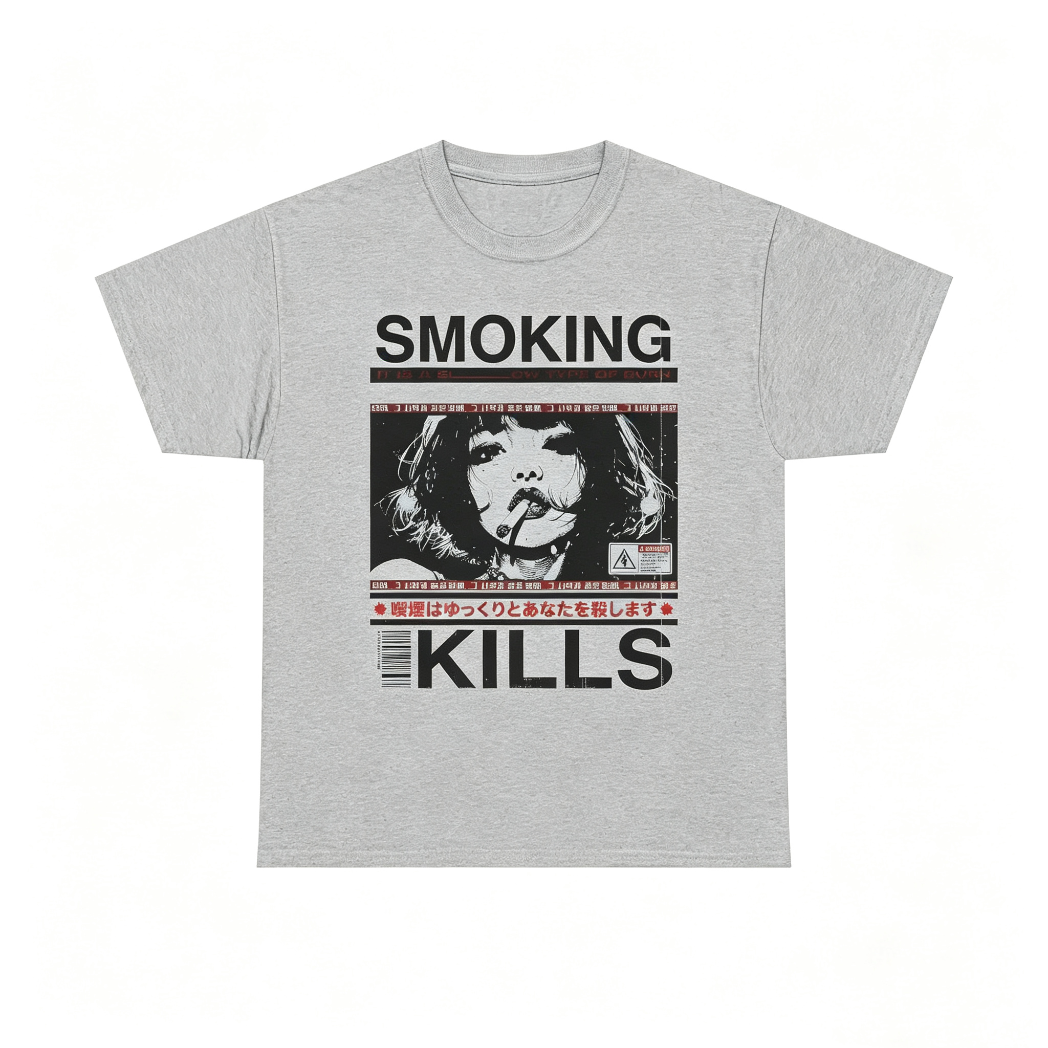 Smoking Kills Retro Manga Style Graphic T-Shirt