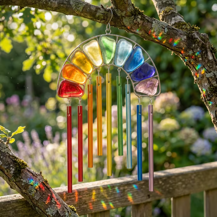 🌈Rainbow Magic inSunlight!-Handcrafted wind chimes