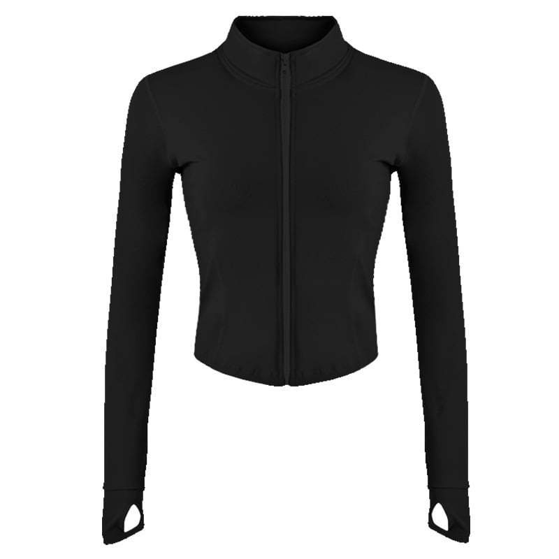  Women's Full Zip Lightweight Workout Jacket with Thumb Holes