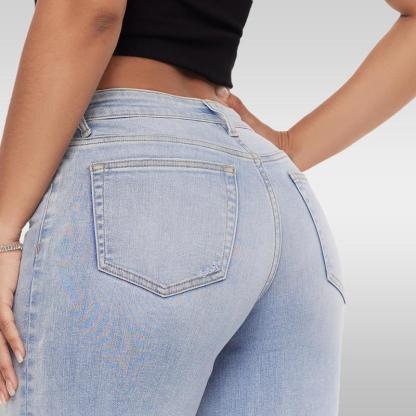 ⏰LAST DAY HALF PRICE💥High Rise Vintage Wash Tummy Control Top Straight Leg Jeans