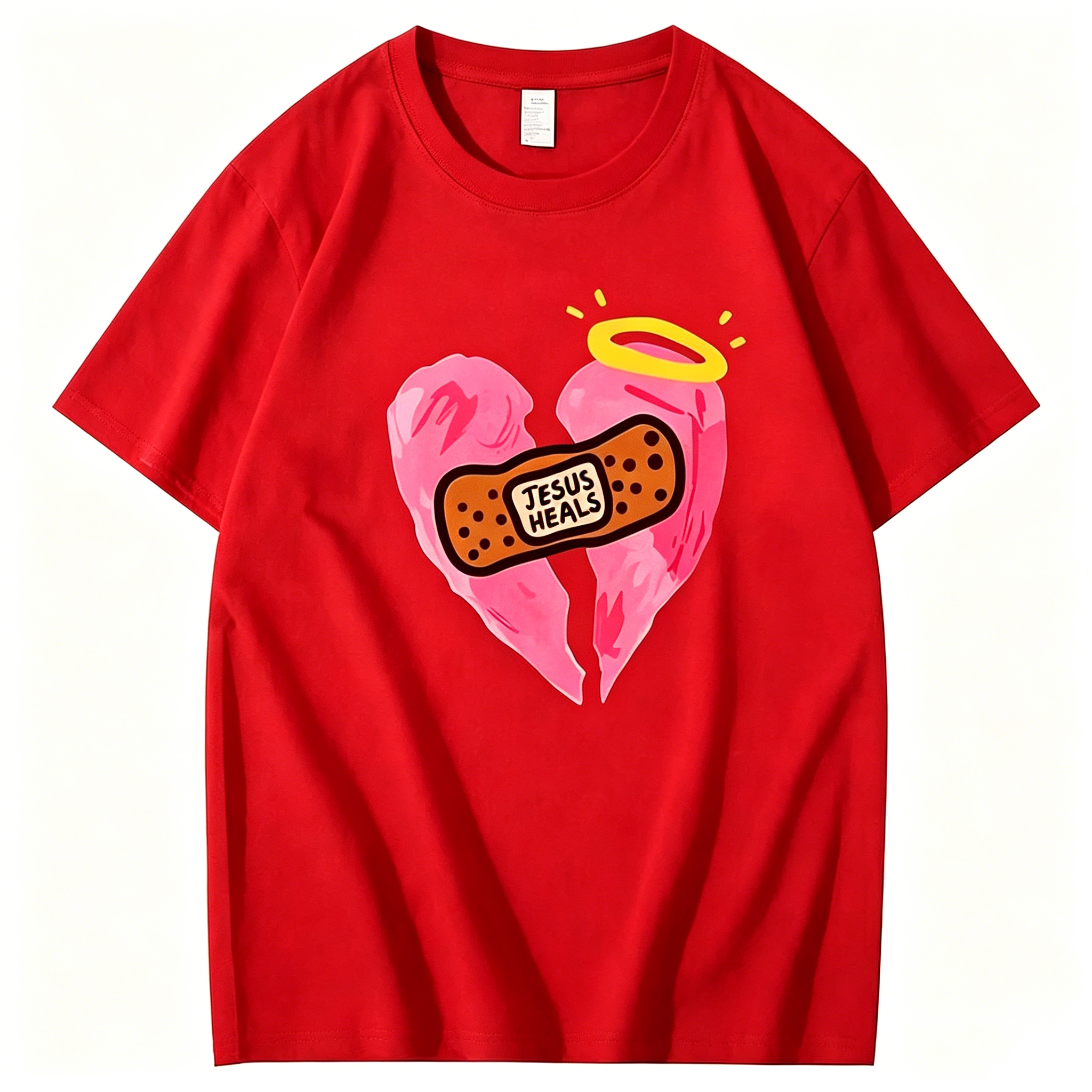 "Jesus Heals Christian Cotton Summer" T-Shirt