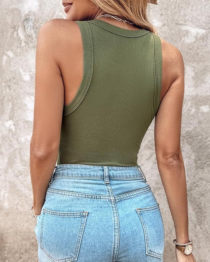 Ribbed Built-In Bra Tank