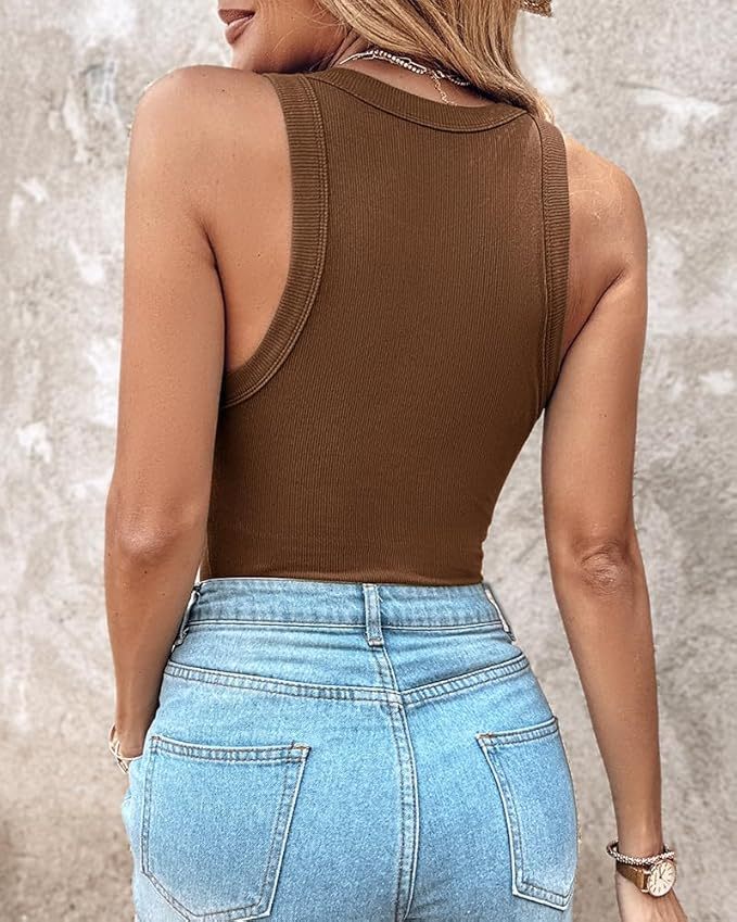 Ribbed Built-In Bra Tank