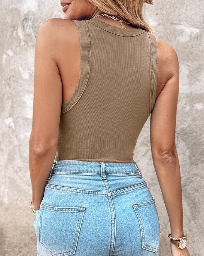 Ribbed Built-In Bra Tank