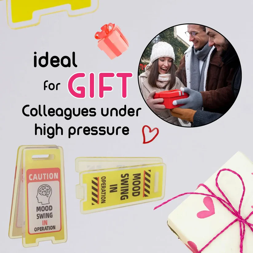 10Pcs Funny Acrylic Desktop Warning Signs - Waterproof Meme Message Clips with Adhesive for Office Desk & Home, Humor Gag Gift for Boss or Coworkers