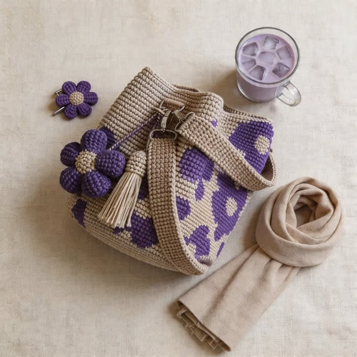 🏆Last Day Promotion 49% OFF🧵🌸Handmade Crochet Flower Tote 🌼✨