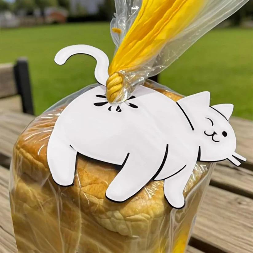 3 Pcs Cat Butt Bread Clip - 3D Printed Humorous Kitchen Gadget - Plastic Bag Holder for Bread & Snacks