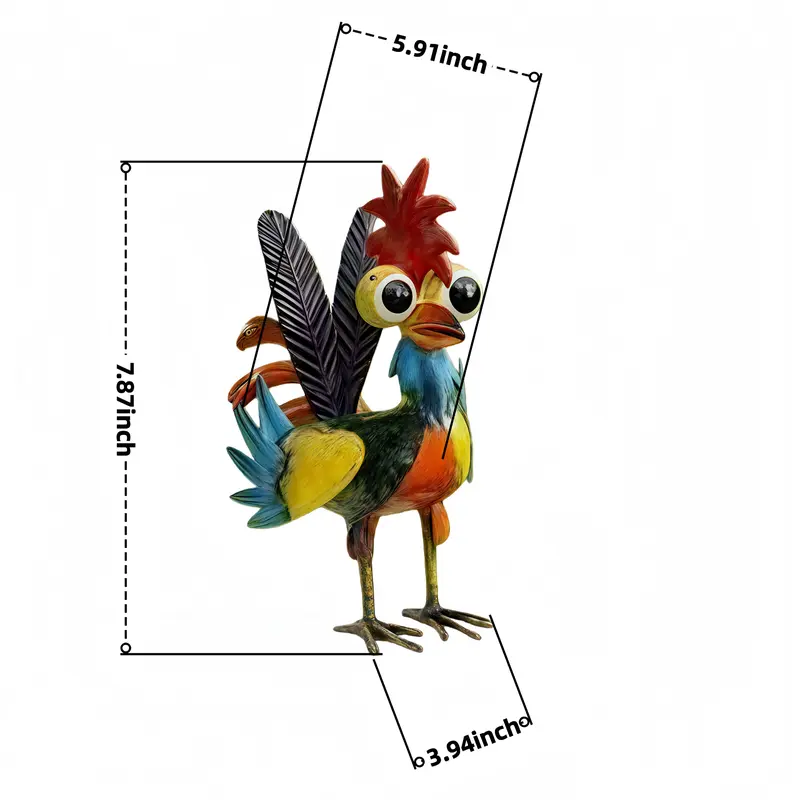 Colorful Metal Rooster Garden Statue 🐓 | Artistic Farmhouse Decor & Rust-Proof Patio Sculpture ✨