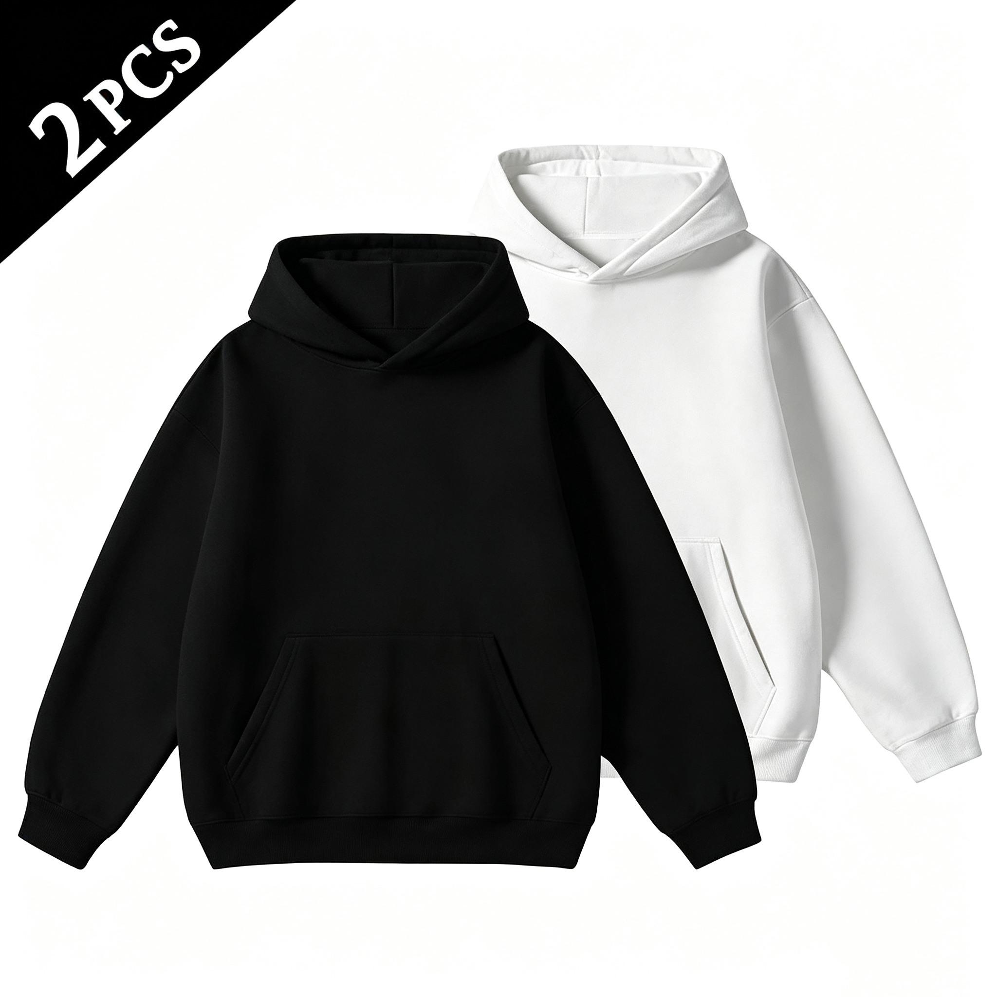2-Pack Cotton Blend Hoodie – Soft Breathable Regular Fit