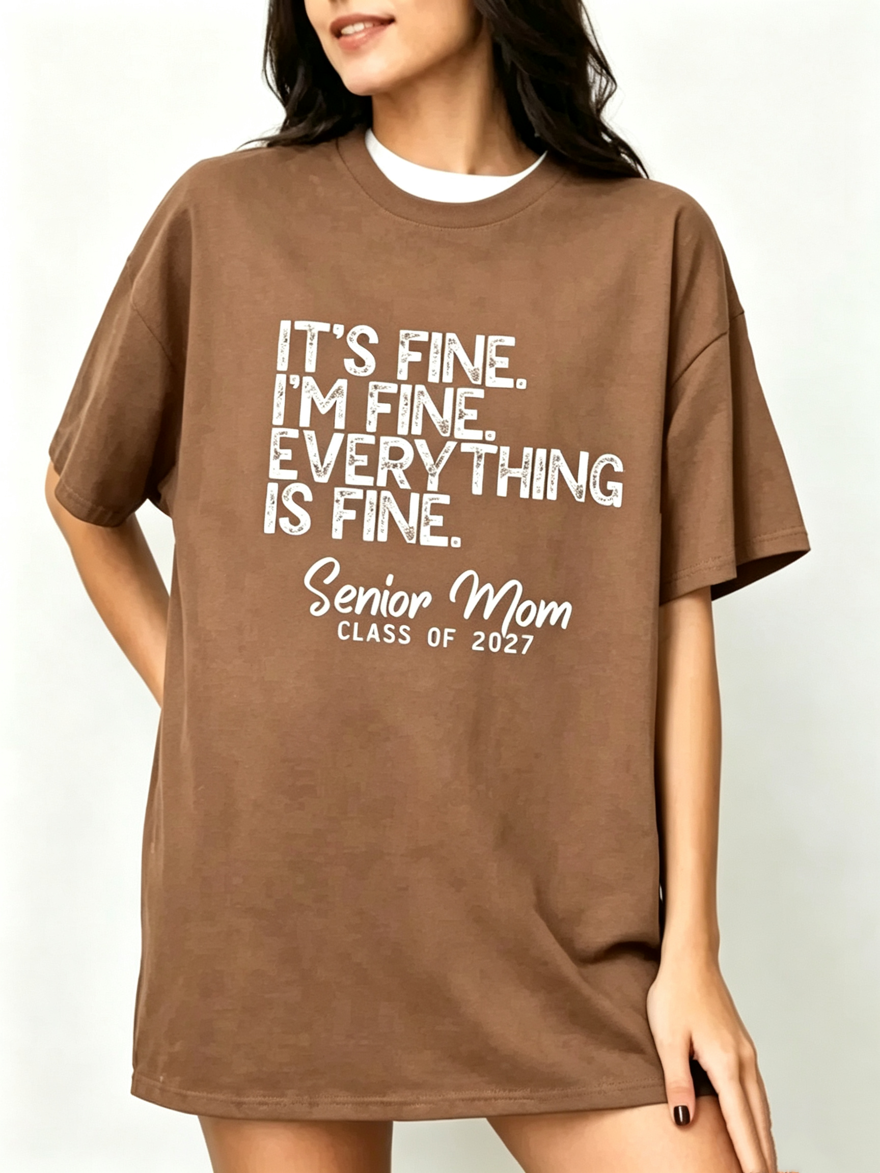 Senior Mom Class of 2027 Proud Parent Graduation T-Shirt