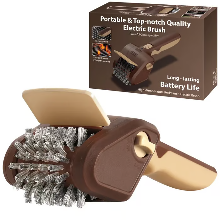 Stainless Steel Grill Brush with LED Light – Bristle-Free BBQ Cleaner 🔥