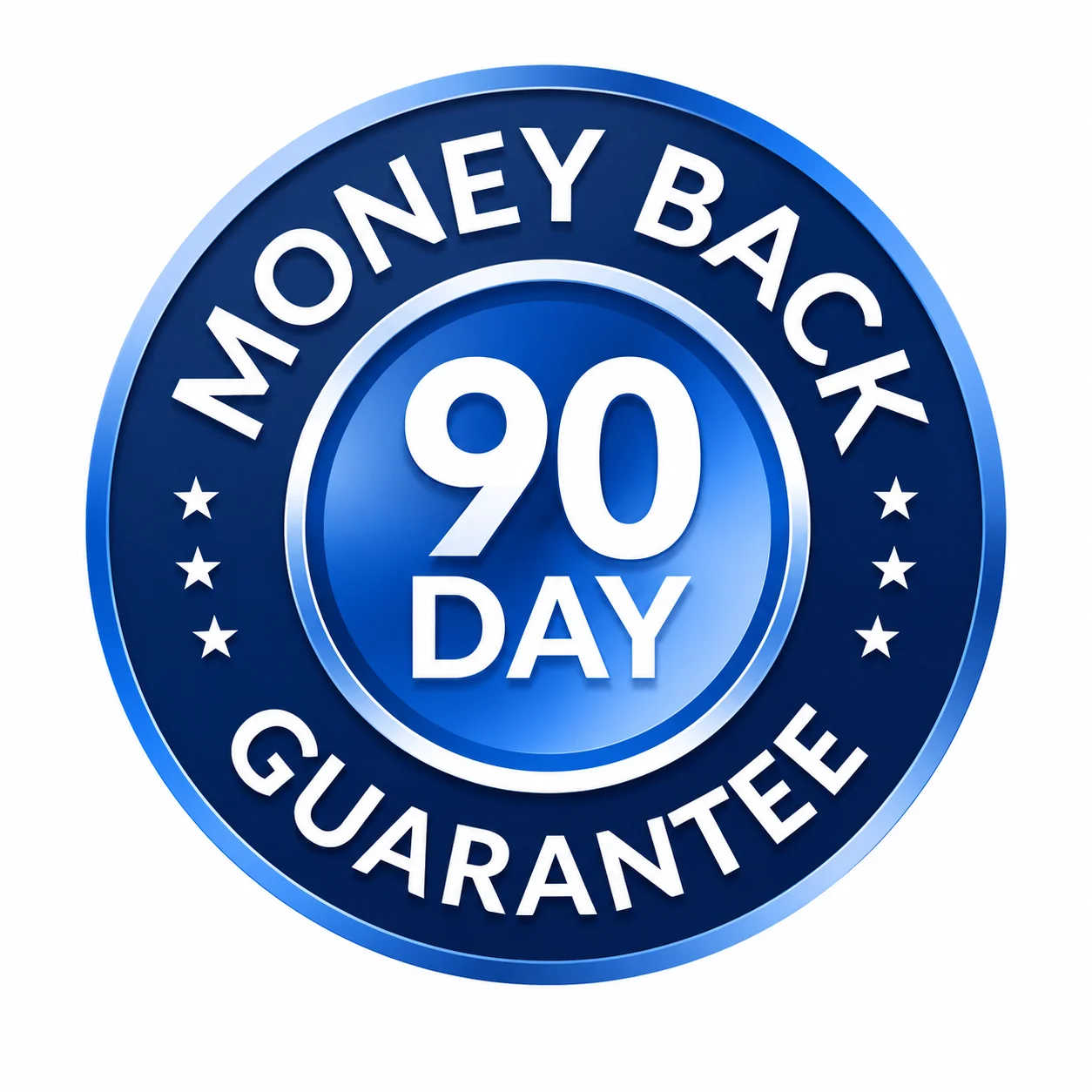 90-day money-back guarantee seal