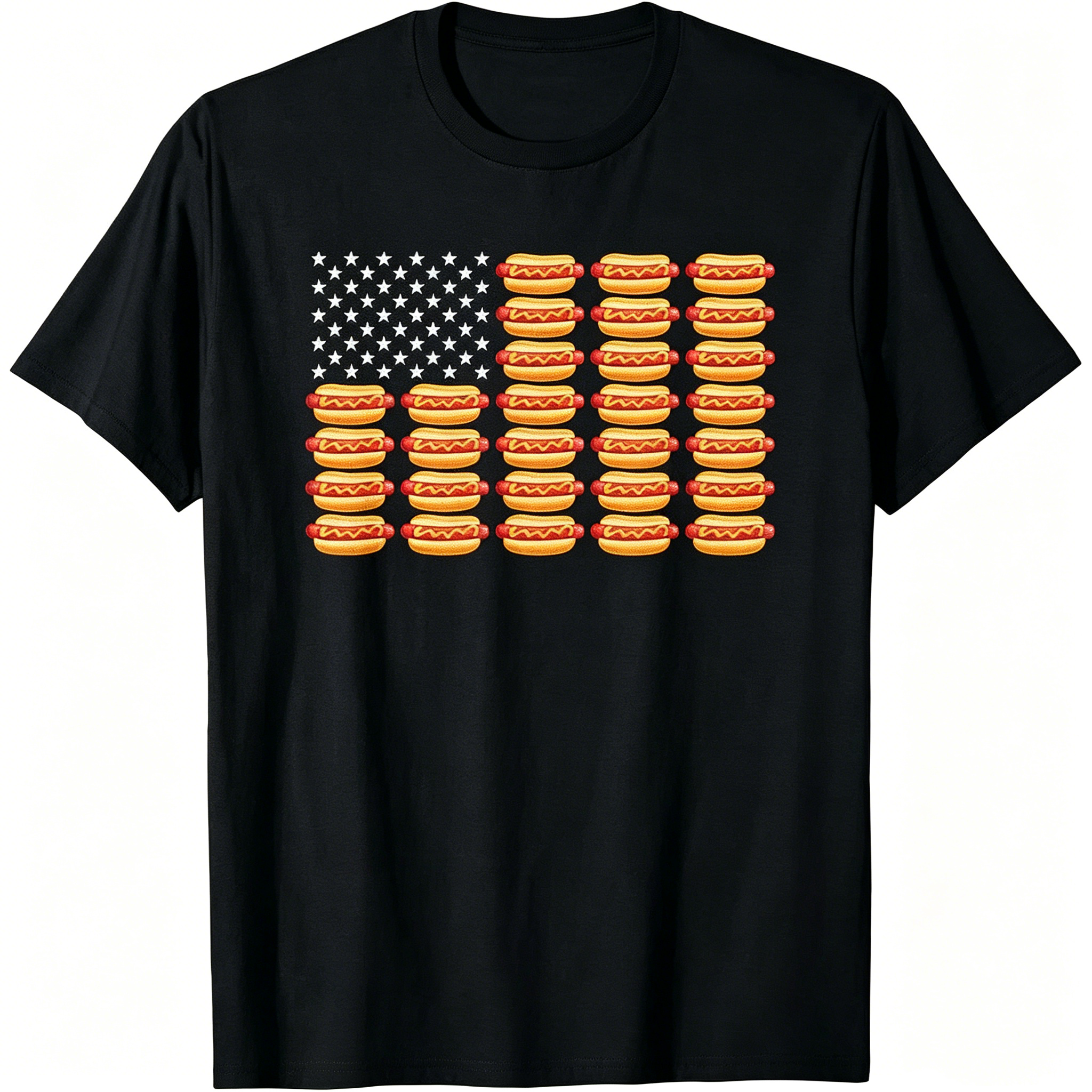 Hot Dog American Flag July 4th T-Shirt T-Shirt
