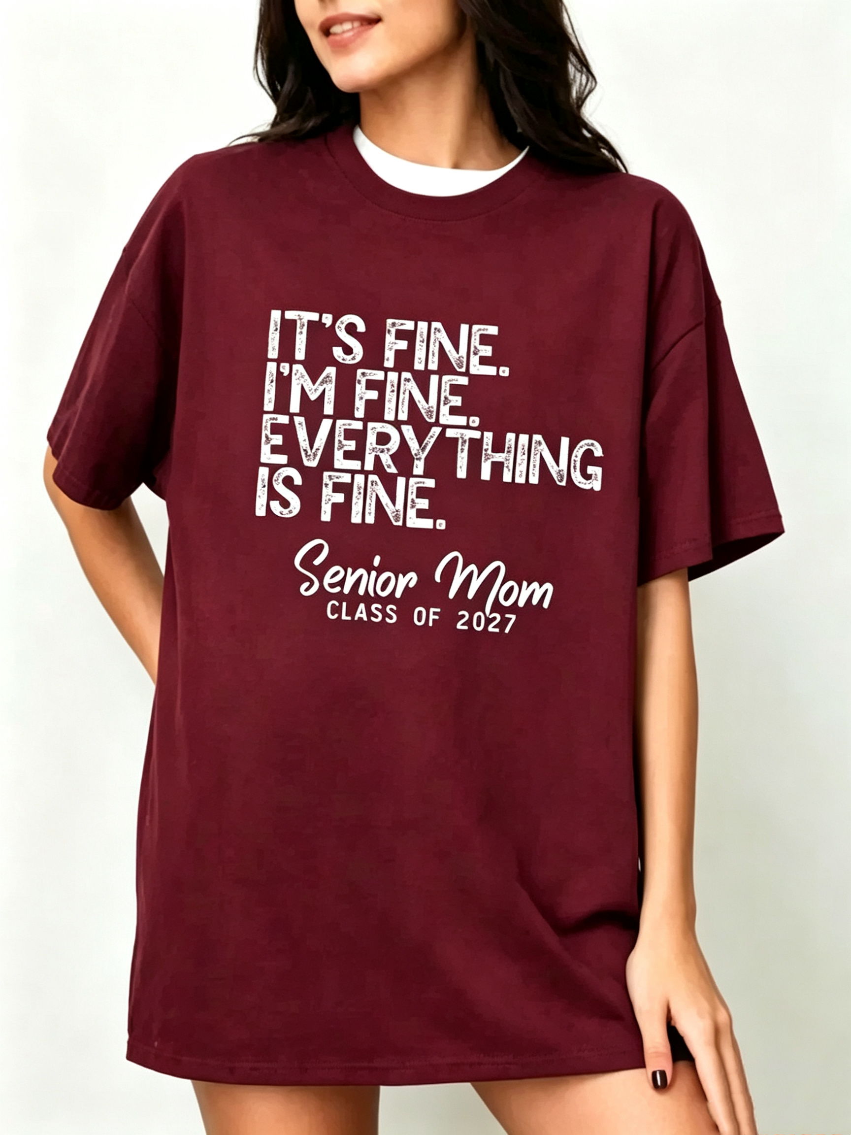 Senior Mom Class of 2027 Proud Parent Graduation T-Shirt