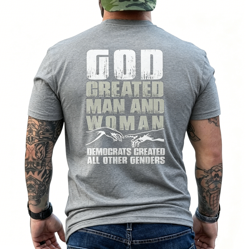 "God Created Man And Woman" T-Shirt