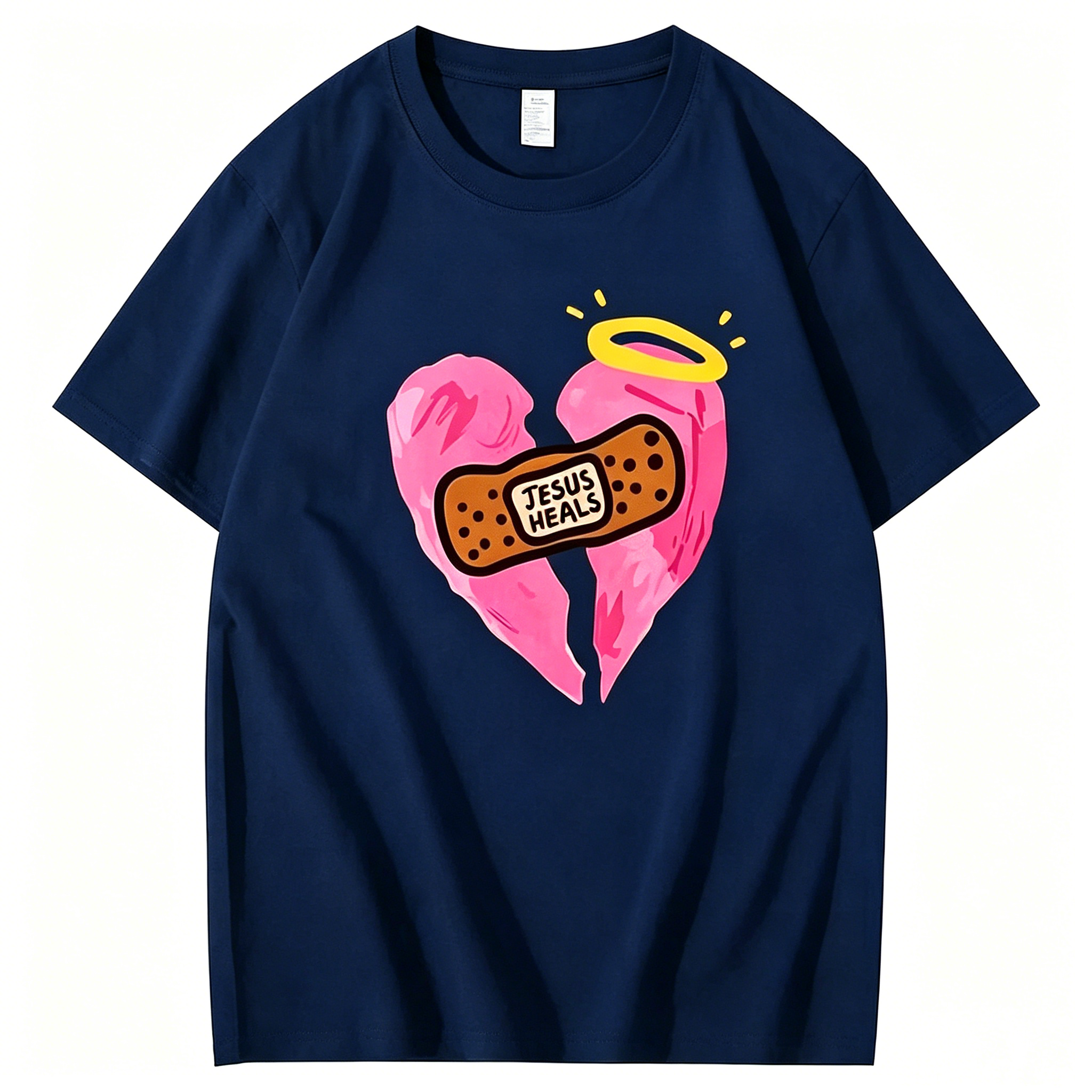 "Jesus Heals Christian Cotton Summer" T-Shirt