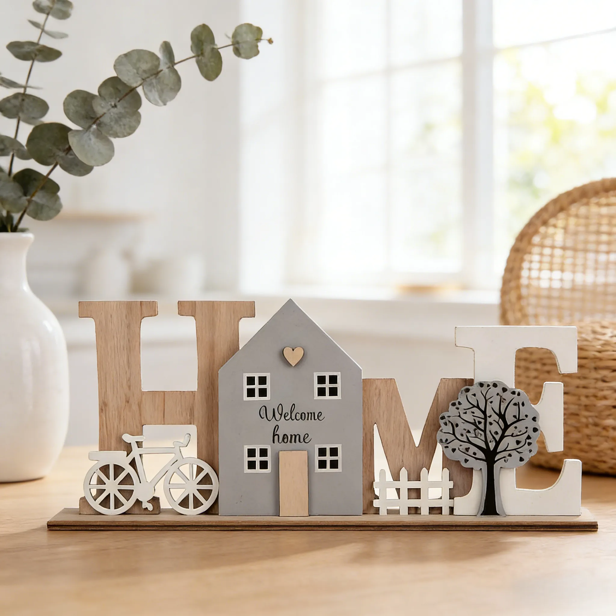 Rustic Wooden Letter HOME Decorative Ornament
