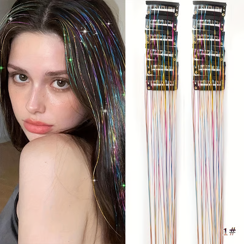 🏆Flash 49%⚡ 50K+ SOLD! Almost Gone -✨Clip-in Tinsel Hair Extensions（A set of 12 pieces）