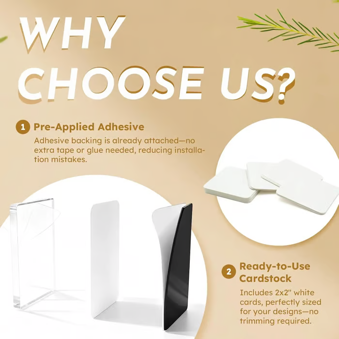 ✂🎞10 Pack 2"x2" Clear Acrylic DIY Fridge Magnets Set with Adhesive Backing – Square Magnetic Photo Frames💕