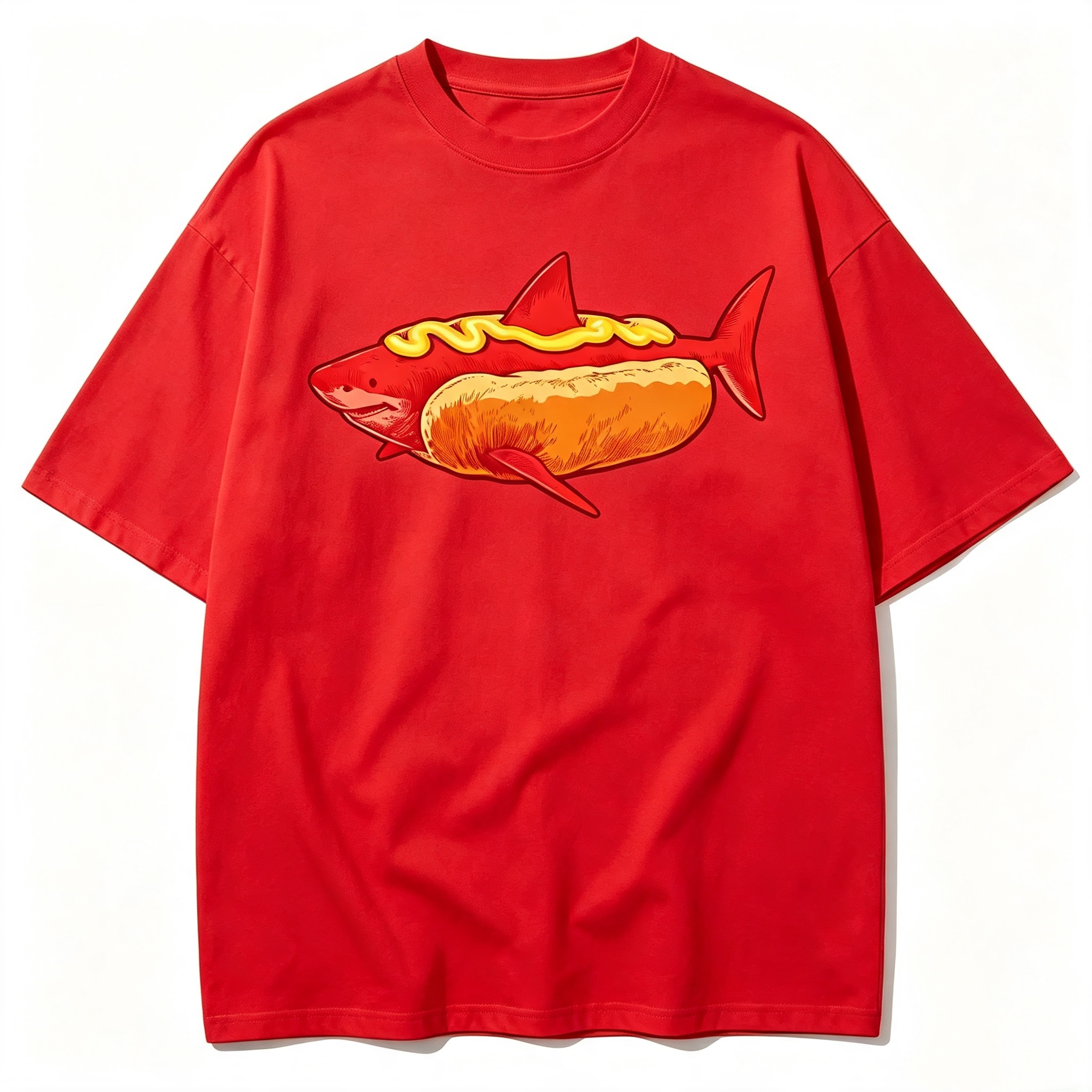 Shark Hotdog Funny Food Meme T-Shirt