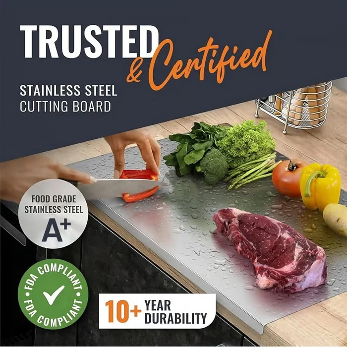 Stainless Steel Cutting Board, Hygienic & Easy to Clean