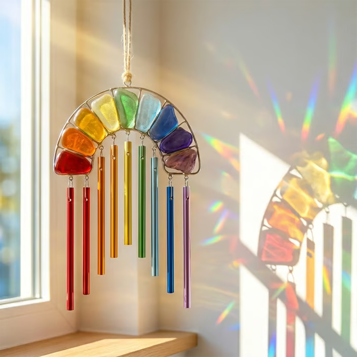 🌈Rainbow Magic inSunlight!-Handcrafted wind chimes