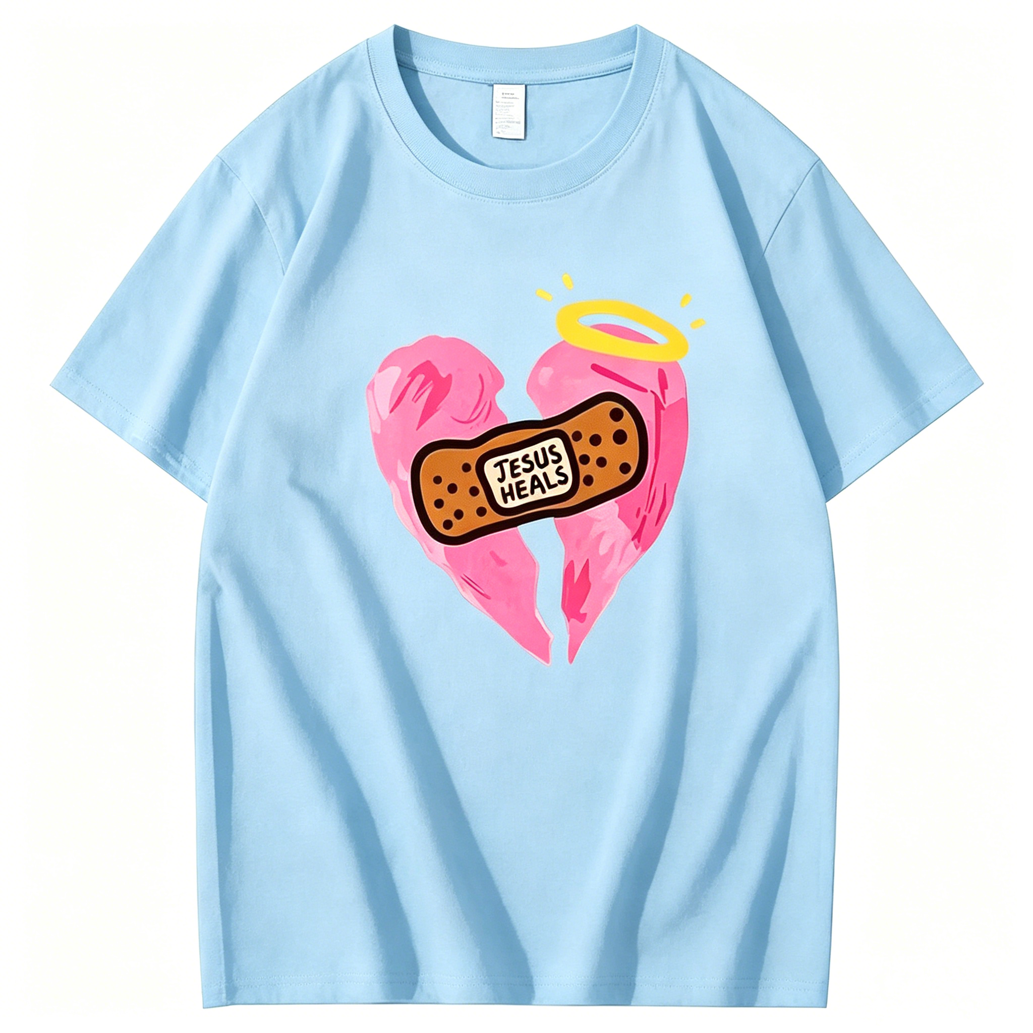 "Jesus Heals Christian Cotton Summer" T-Shirt