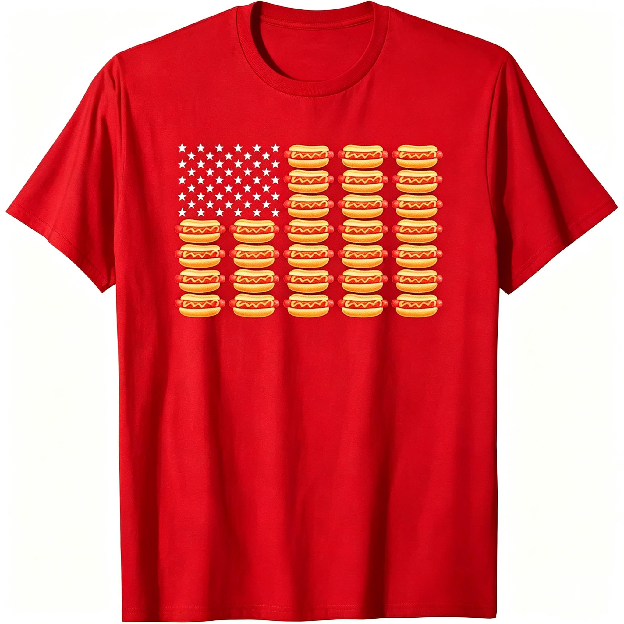Hot Dog American Flag July 4th T-Shirt T-Shirt
