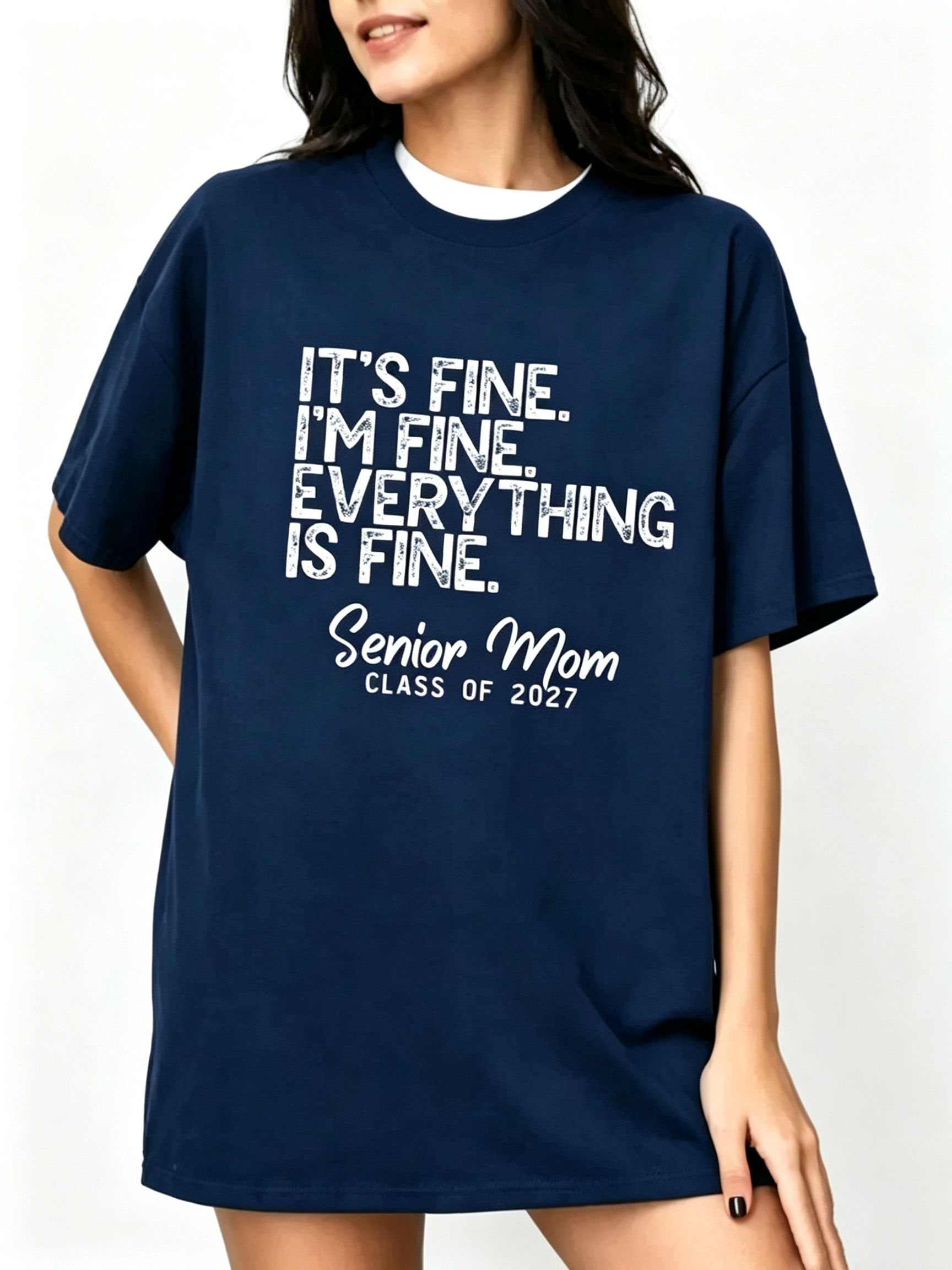 Senior Mom Class of 2027 Proud Parent Graduation T-Shirt