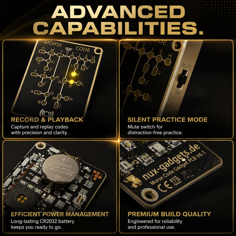 📟 Morse Code Trainer Card Pro (LED Edition)