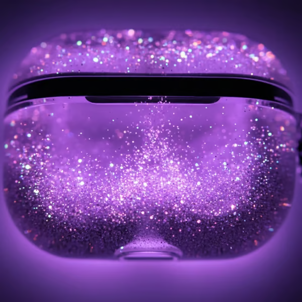 Luminous Glitter Quicksand AirPods Case – Glow-in-the-Dark Sparkle Cover