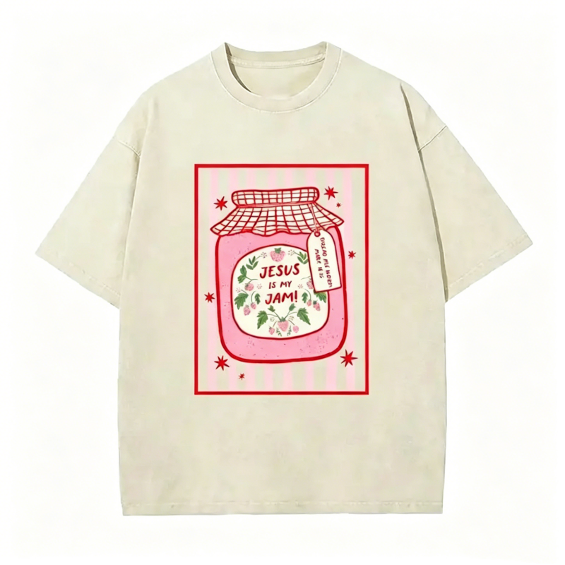 Jesus Is My Jam Strawberry Jam Jar Graphic T-Shirt