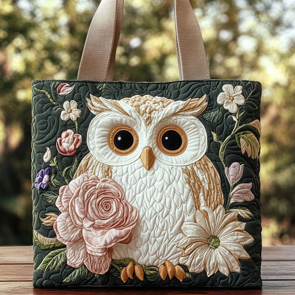Rosy Gaze Quilted Tote Bag