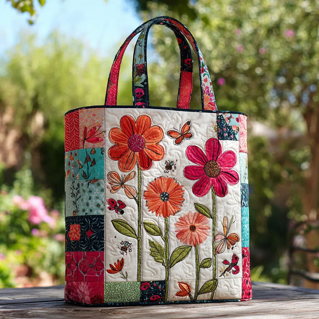 Petal Spirit Quilted Tote Bag