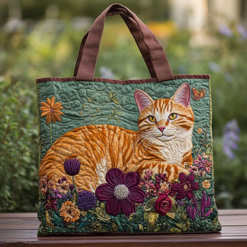 Orange Charm Quilted Tote Bag