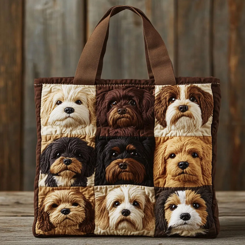 Puppy Patch Quilted Tote Bag