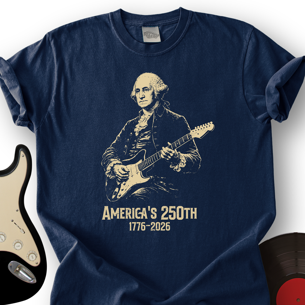 America's 250th Anniversary Lincoln Rock Guitar Graphic Tee