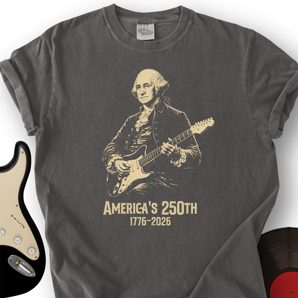 America's 250th Anniversary Lincoln Rock Guitar Graphic Tee