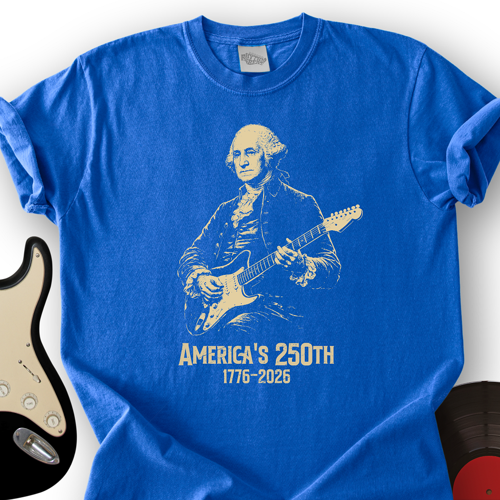 America's 250th Anniversary Lincoln Rock Guitar Graphic Tee