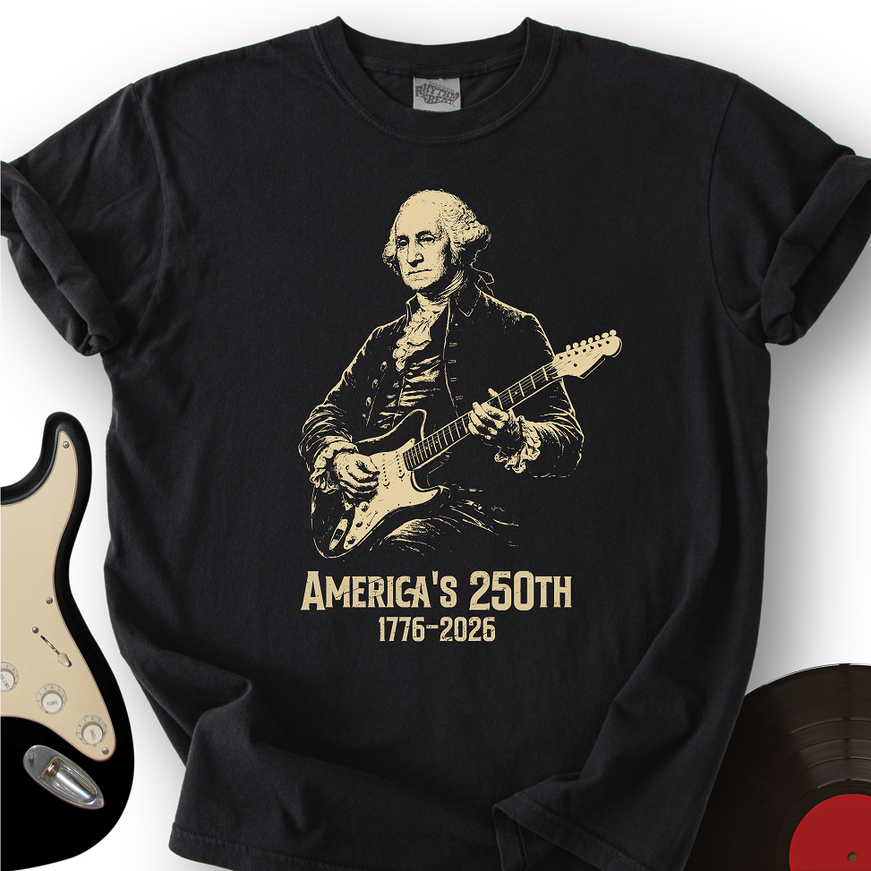 America's 250th Anniversary Lincoln Rock Guitar Graphic Tee
