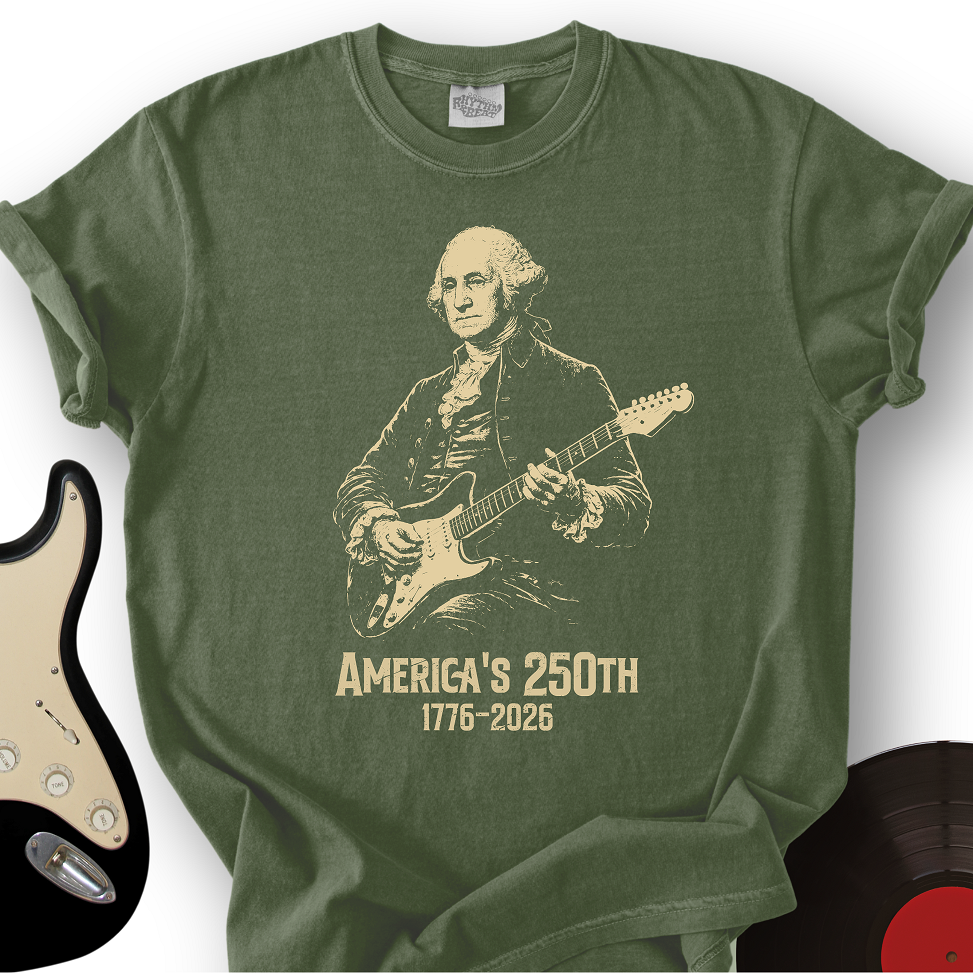 America's 250th Anniversary Lincoln Rock Guitar Graphic Tee