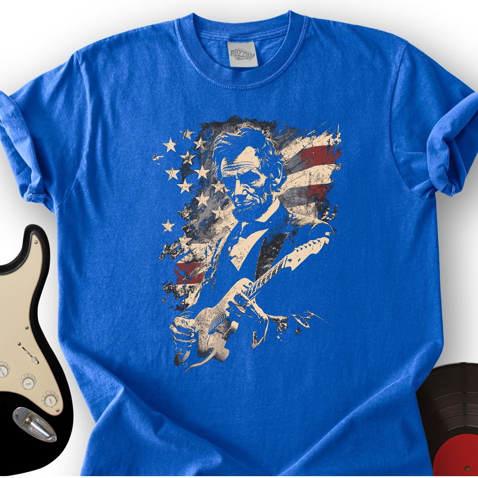 America's 250th Anniversary Lincoln Rock Guitar Graphic Tee
