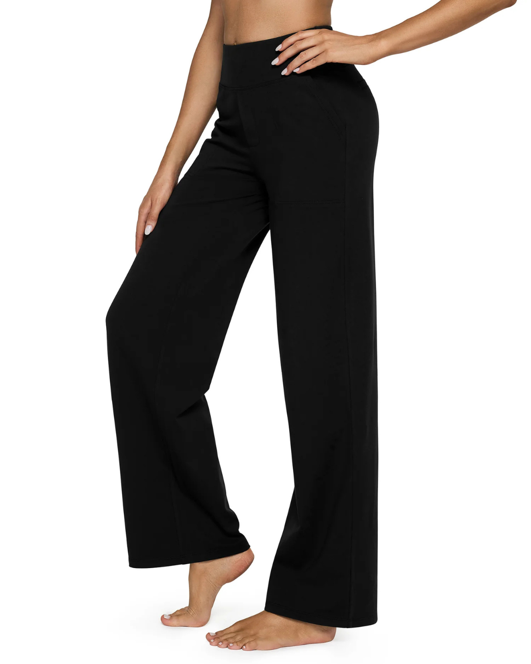 High-Waist Business Casual Pants Yoga Pants Women Wide Leg Pants with Pockets
