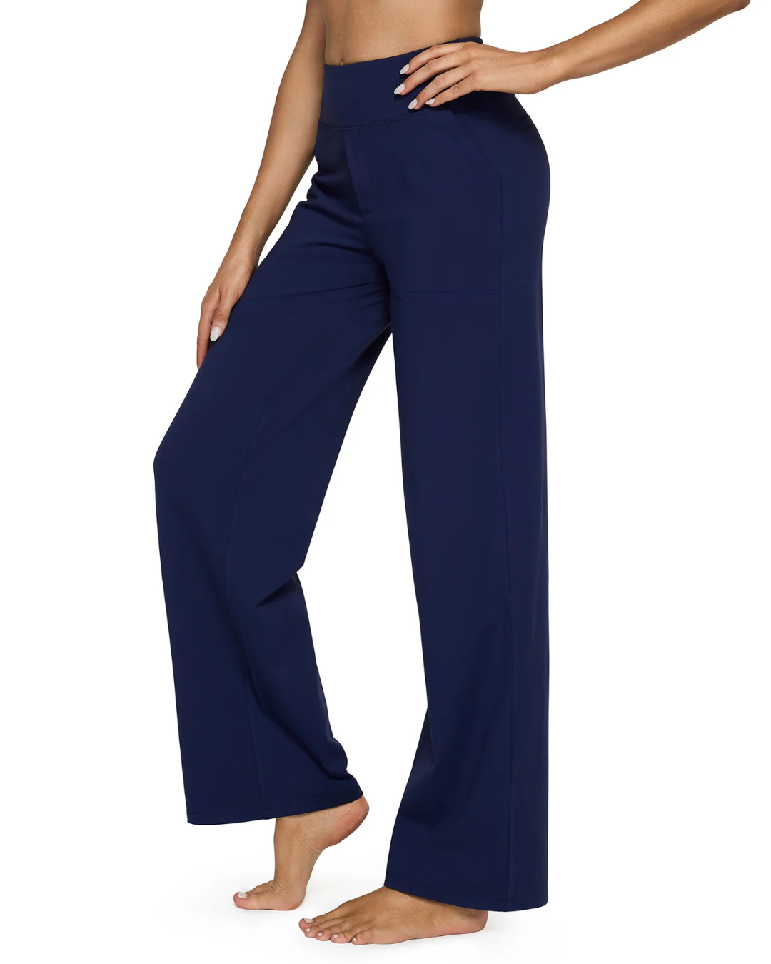 High-Waist Business Casual Pants Yoga Pants Women Wide Leg Pants with Pockets