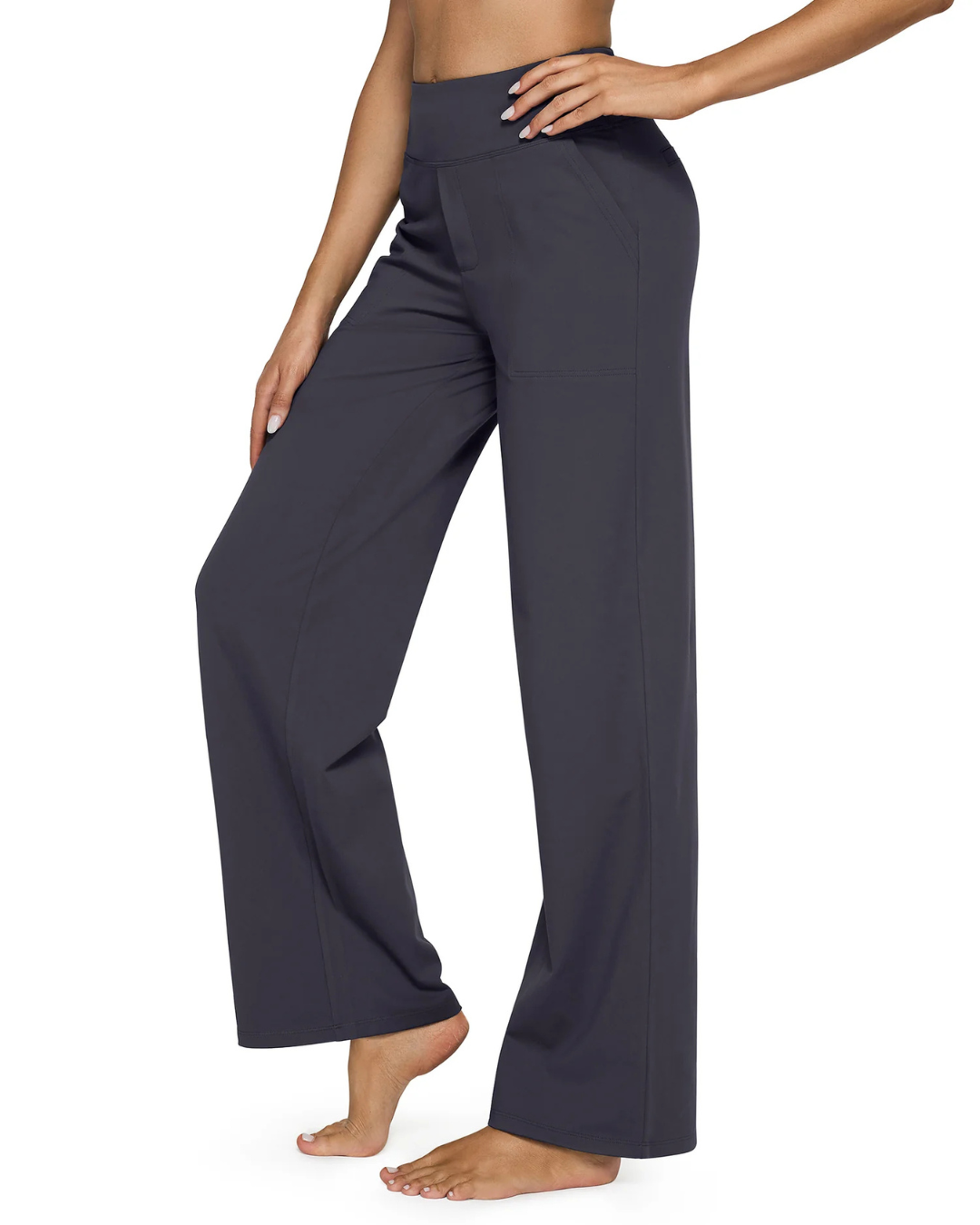 High-Waist Business Casual Pants Yoga Pants Women Wide Leg Pants with Pockets