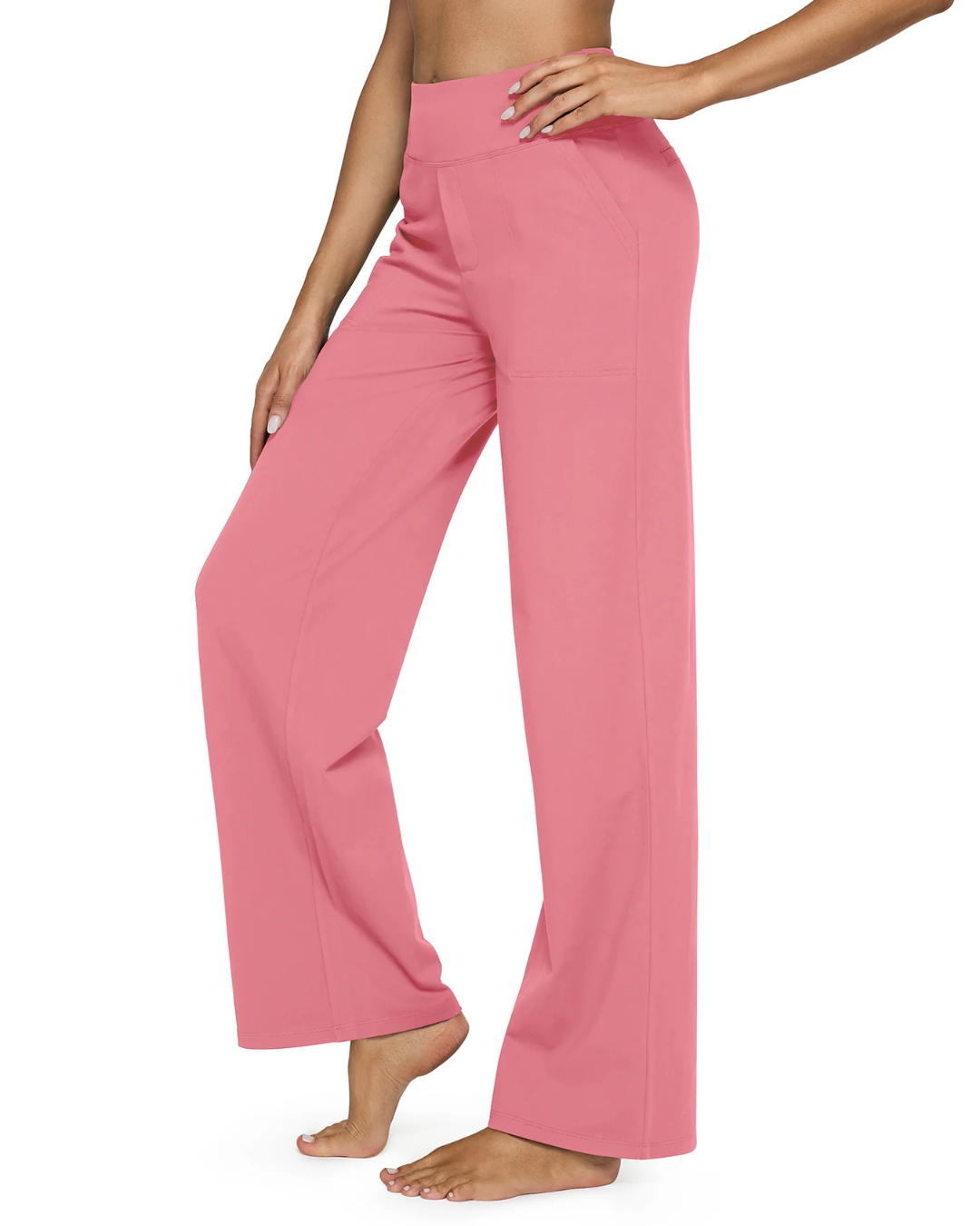 High-Waist Business Casual Pants Yoga Pants Women Wide Leg Pants with Pockets