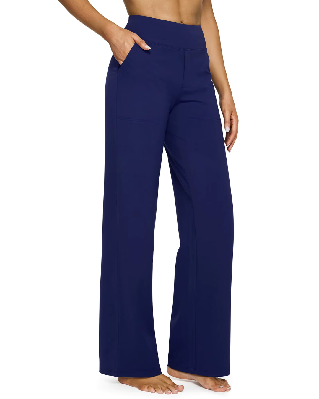 High-Waist Business Casual Pants Yoga Pants Women Wide Leg Pants with Pockets